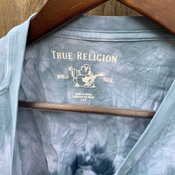 True Religion BIG LOGO Tie Dye T Shirt Large - Picture 2 of 4